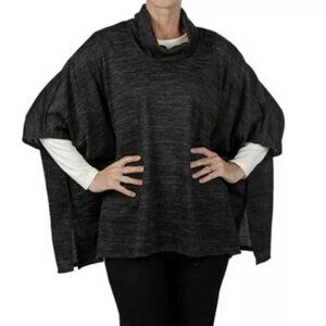 NEW Mr. Max Charcoal Grey Soft Knit Poncho One Size bin 3C